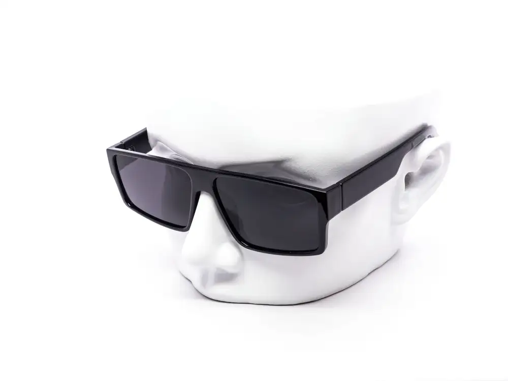 12-Pack All-Black Classy Wraparound Square Dark Lens Sunglasses