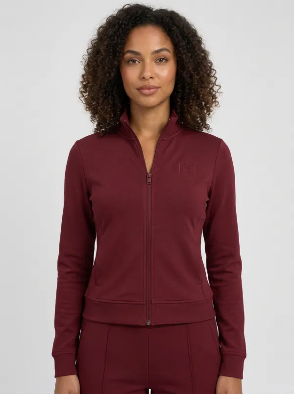 Women's Sage Green Stand Collar Zip-Up Jacket & Jogger Set