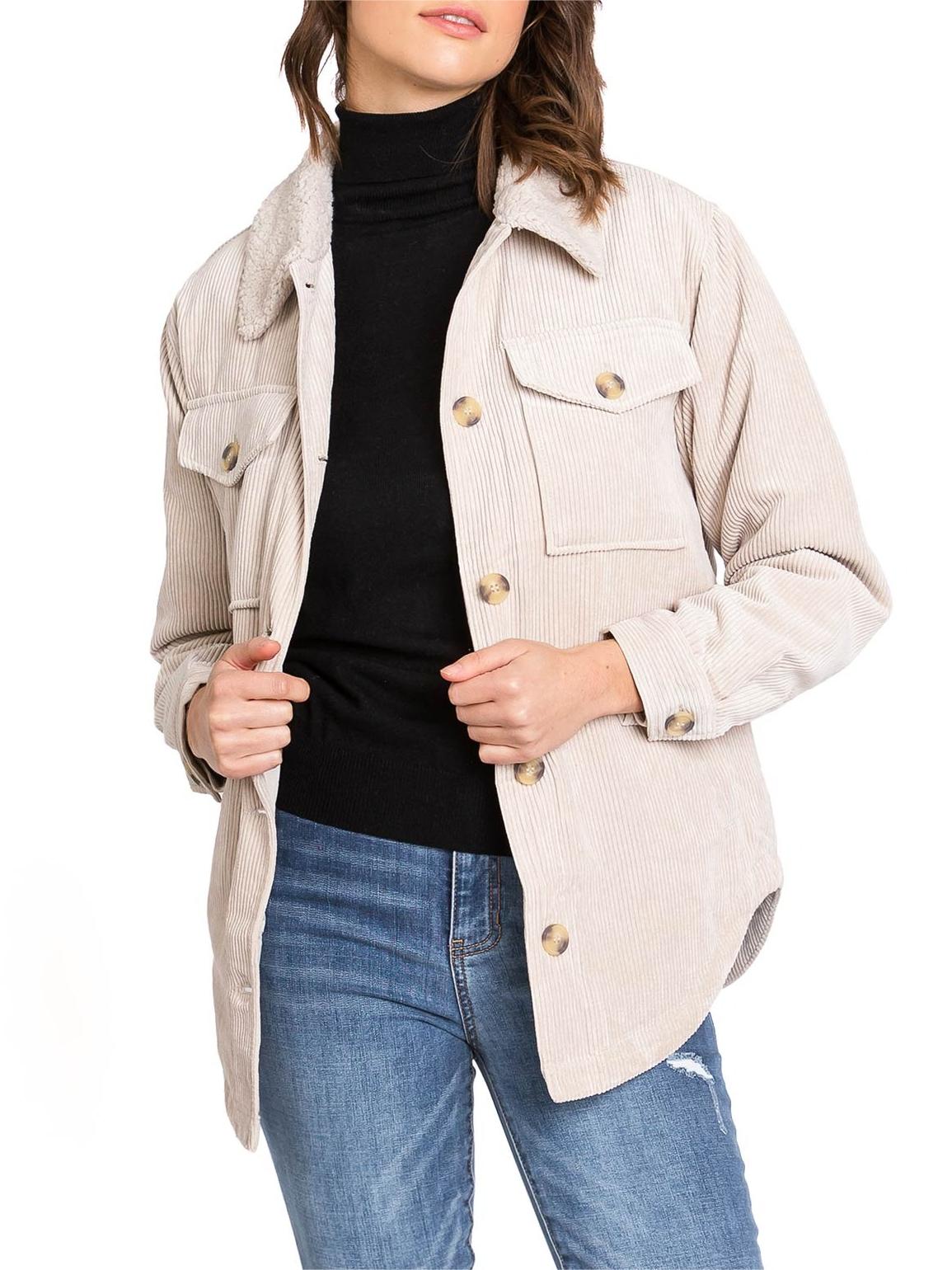 Corduroy Button - Front Shacket