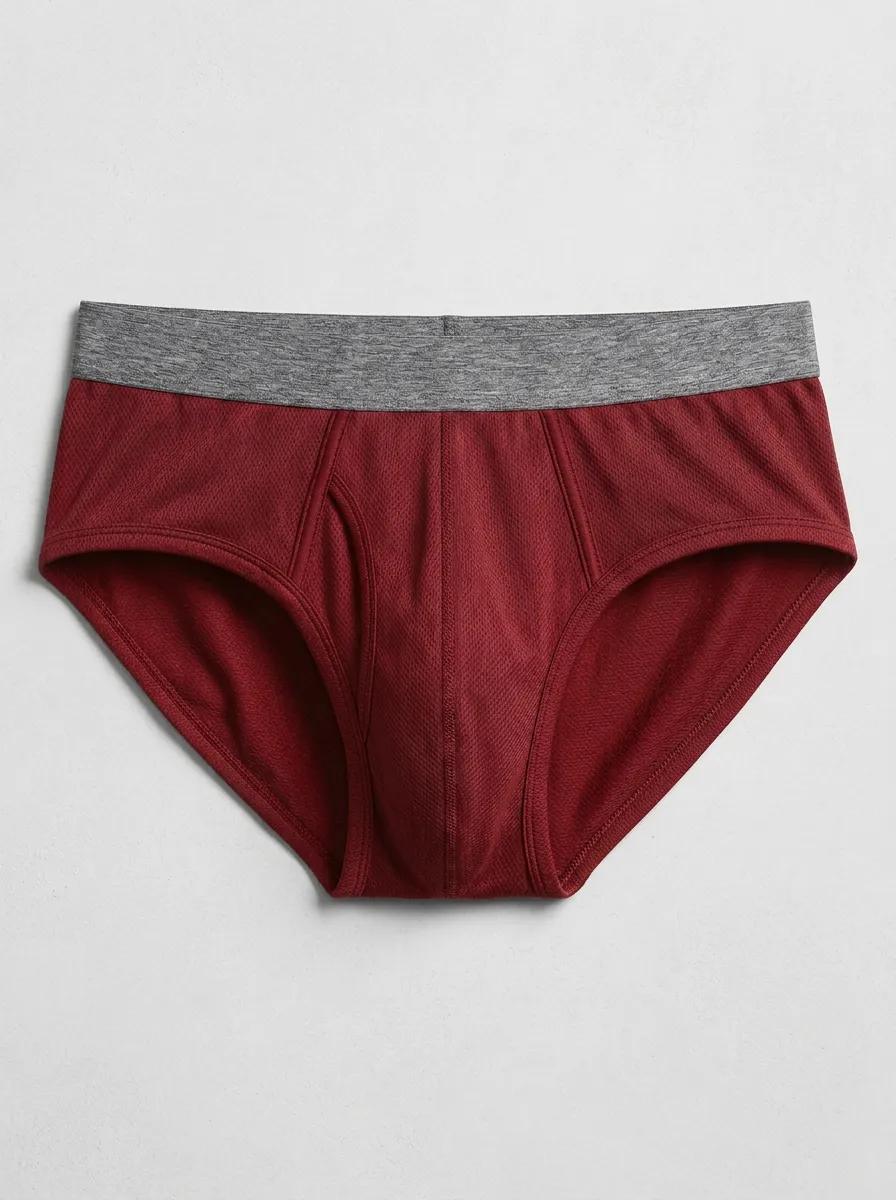 Men's Athletic Performance Mesh Solid Color Briefs
