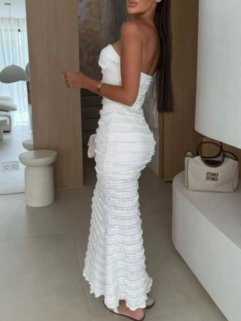 Modern Ruched Maxi Dress