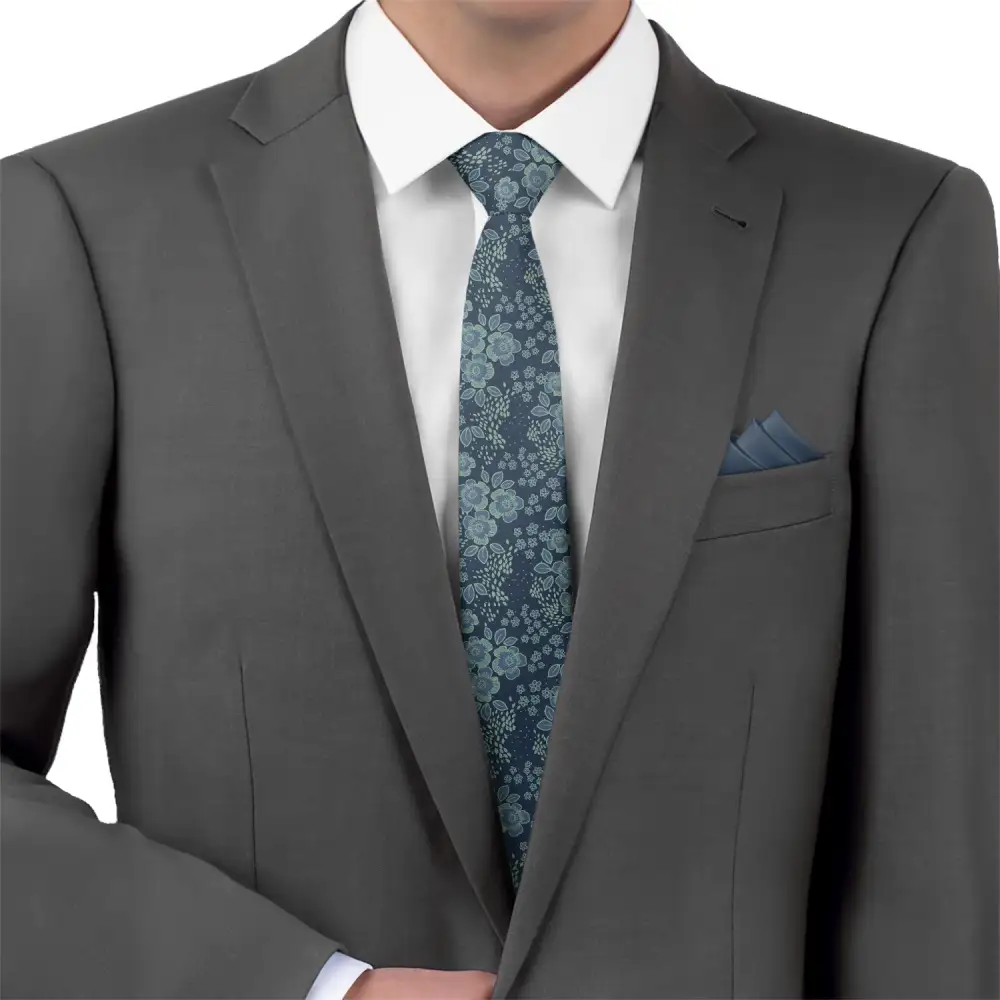 Distinctive Floral Design Necktie