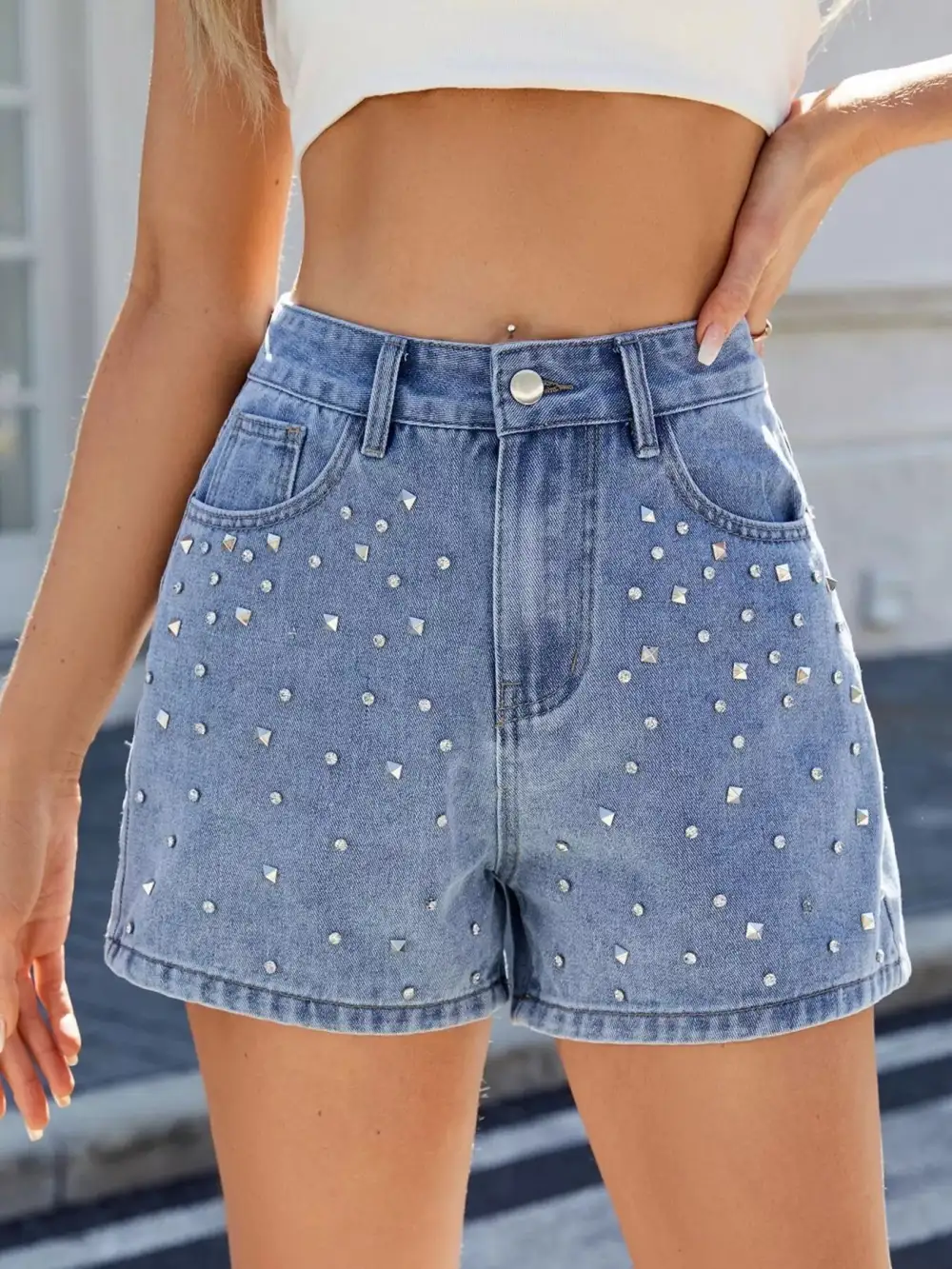 High Waist Denim Shorts