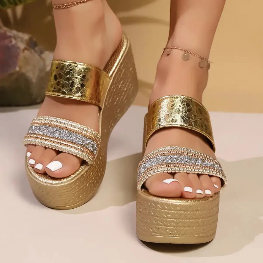 Soft Open Toe Platform Wedge Sandals