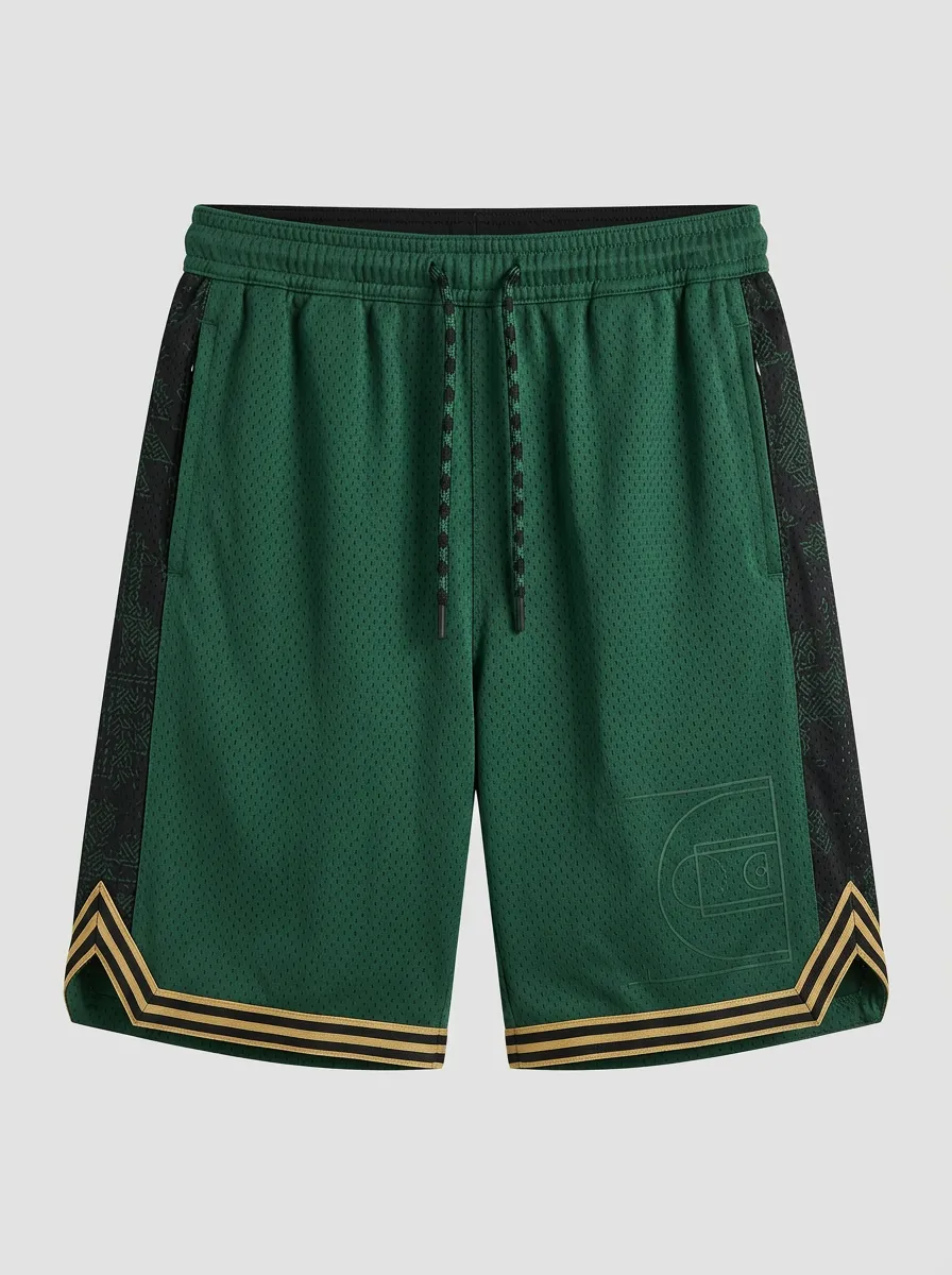 Modern Mesh Detail Street Style Men's Basketball Shorts