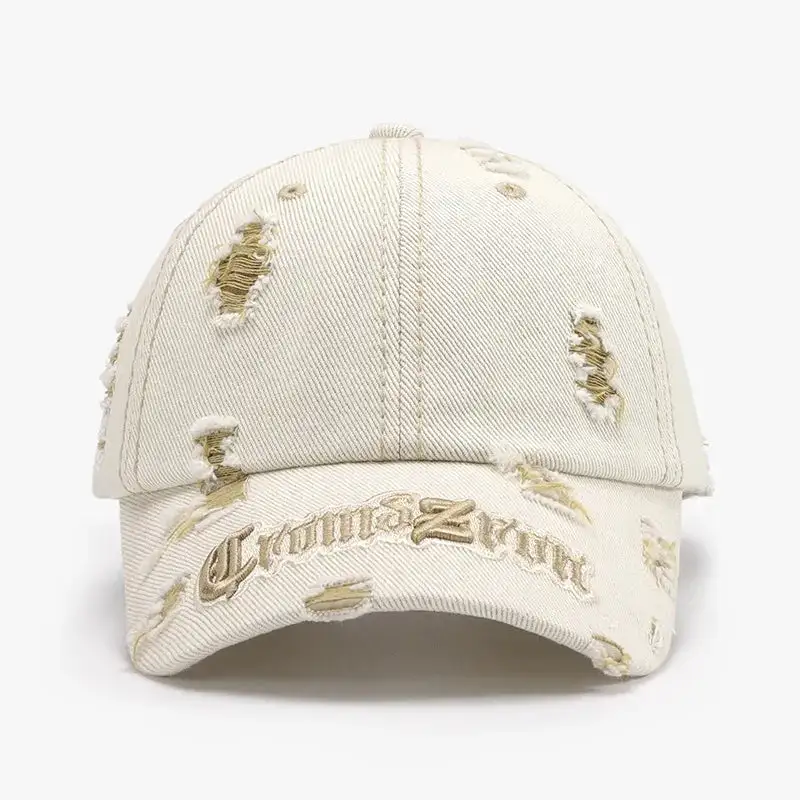 Distressed Letter Embroidered Hat