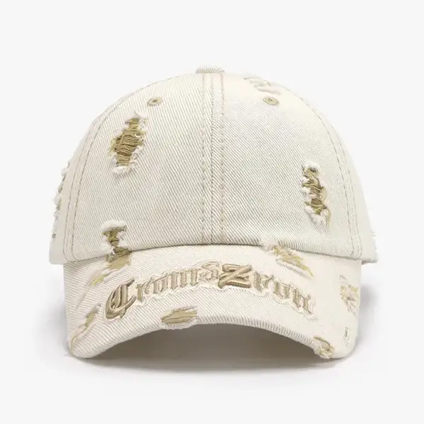 Distressed Letter Embroidered Hat