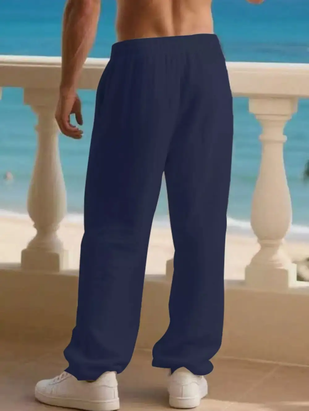 Men's Full Size Casual Loose Linen Pants Plus