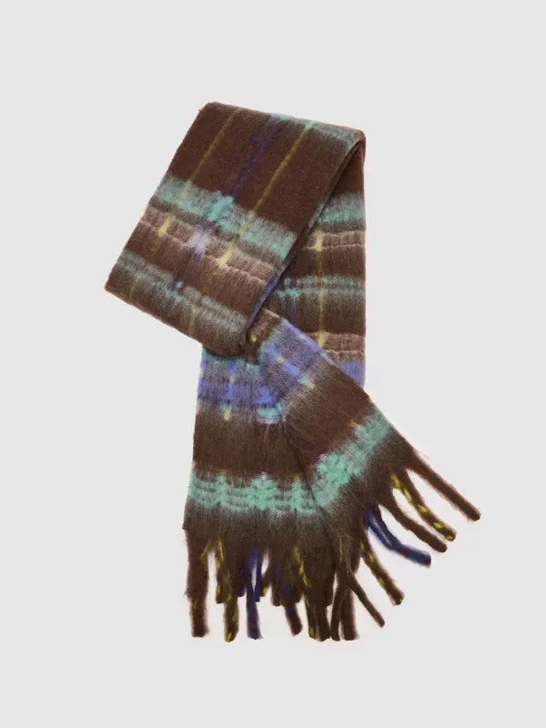 Multi-Color Plaid Fringe Scarf