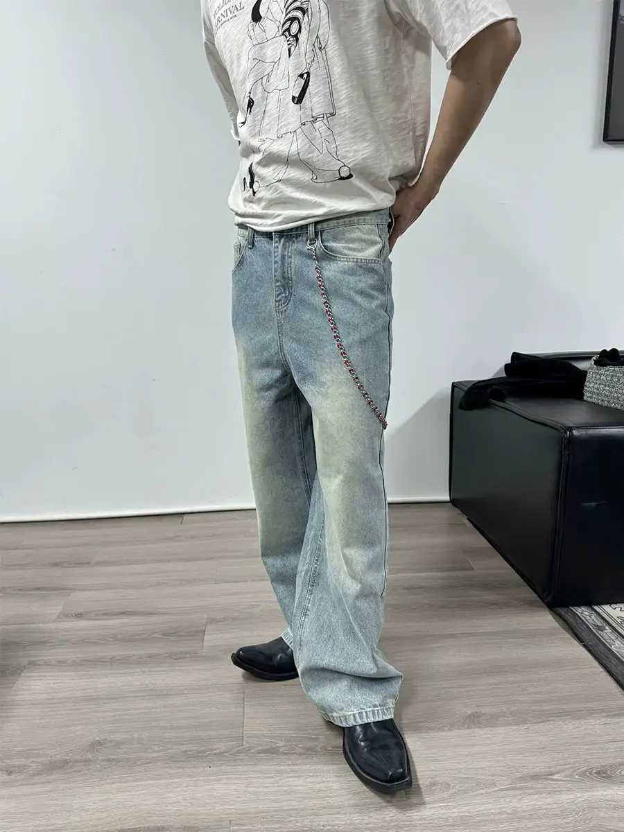 Wide-Leg Classical Wash Jeans