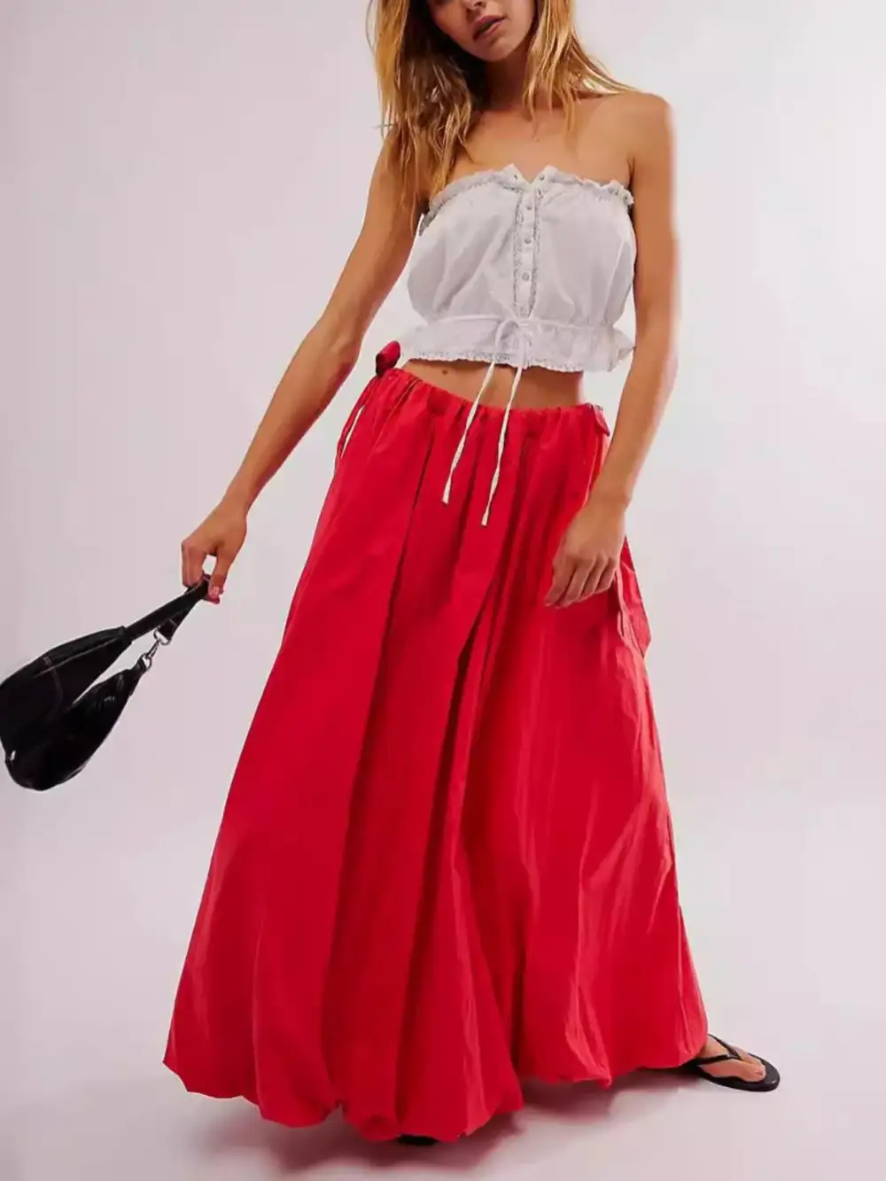 Softened Drawstring Pocket Detail Skirt