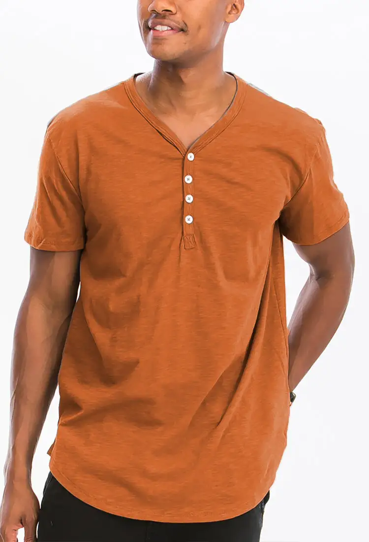 V-Neck Buttons T-Shirt