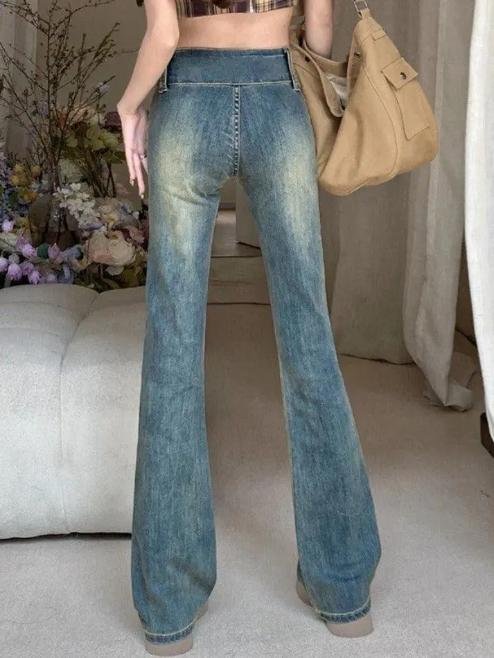Vintage Wash Flare Jeans