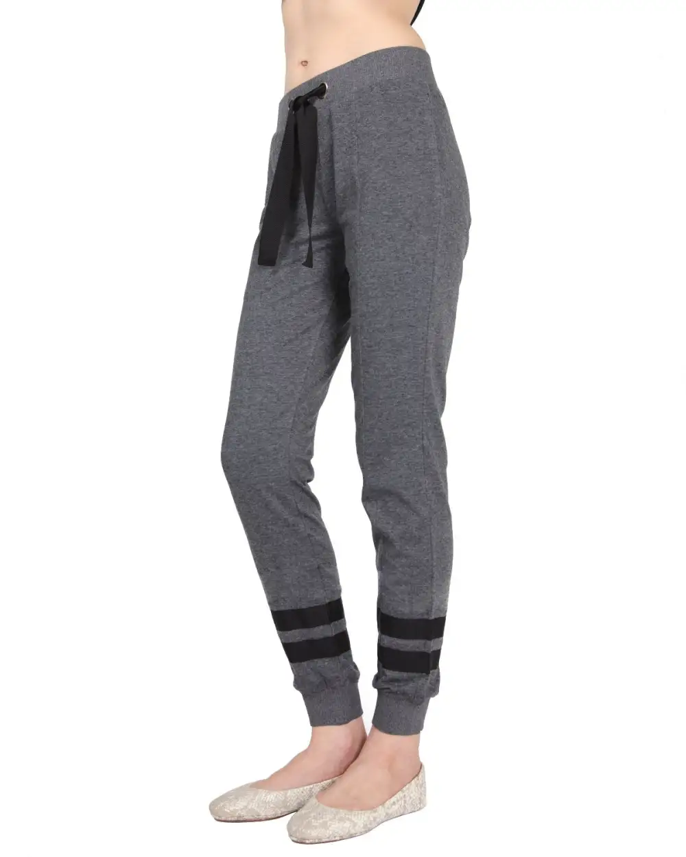 Cotton Blend Jogger Pants With Contrast Ribbon Stripes