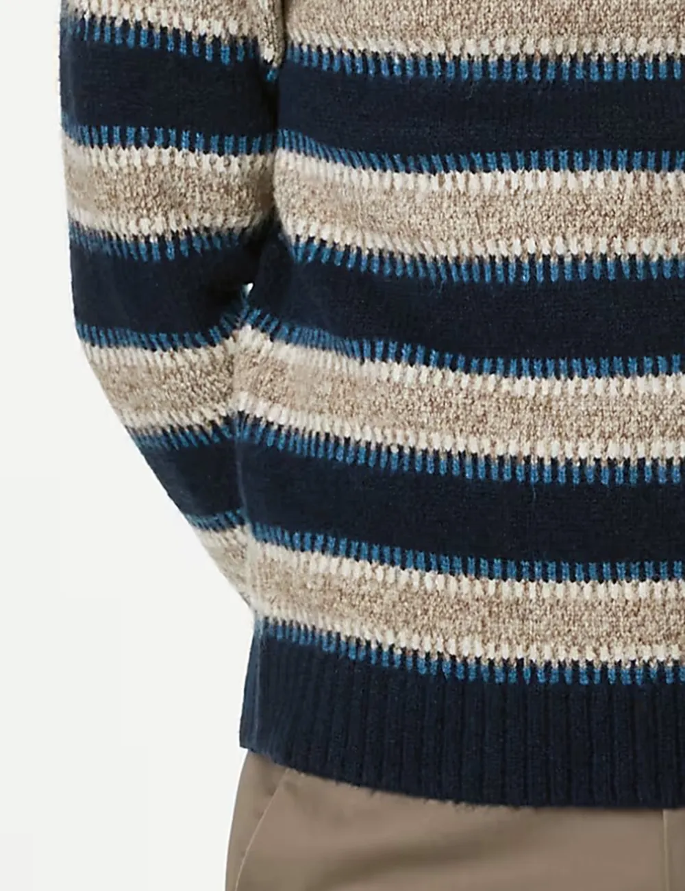 Navy Mix Striped Knit Sweater