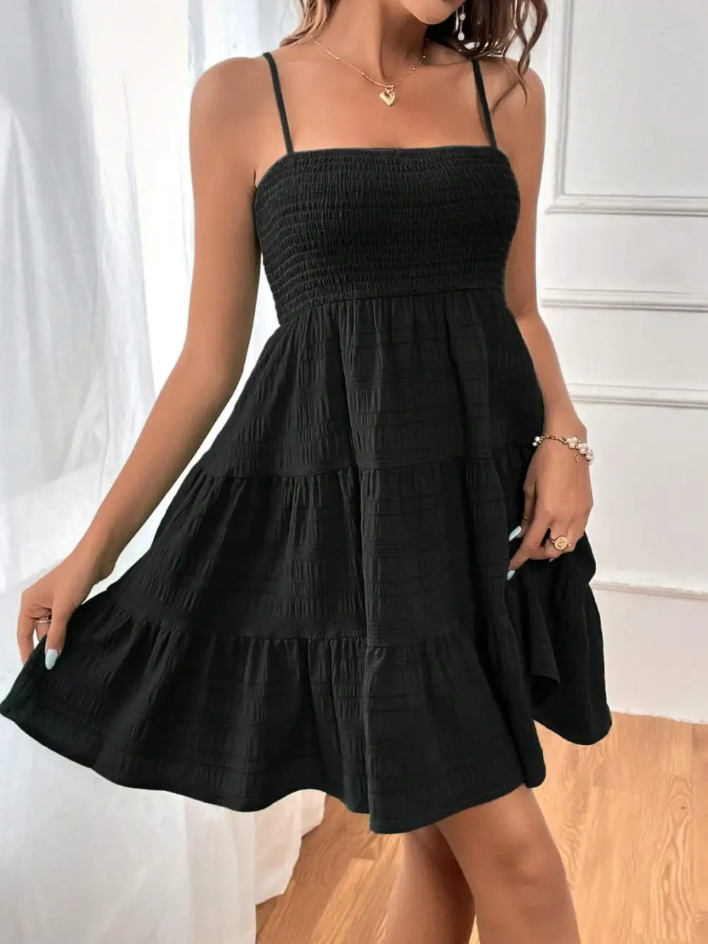 Tiered Sleeveless Mini Dress