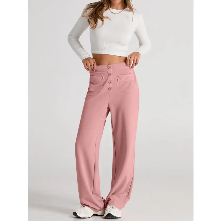 Chic High Waist Wide Leg Pants