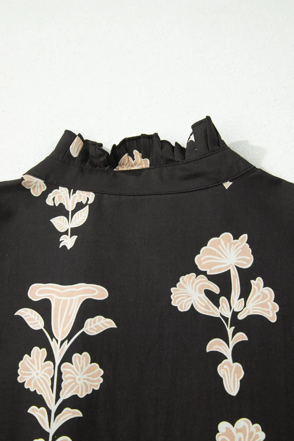 Floral V Neck Ruffle Mini Dress