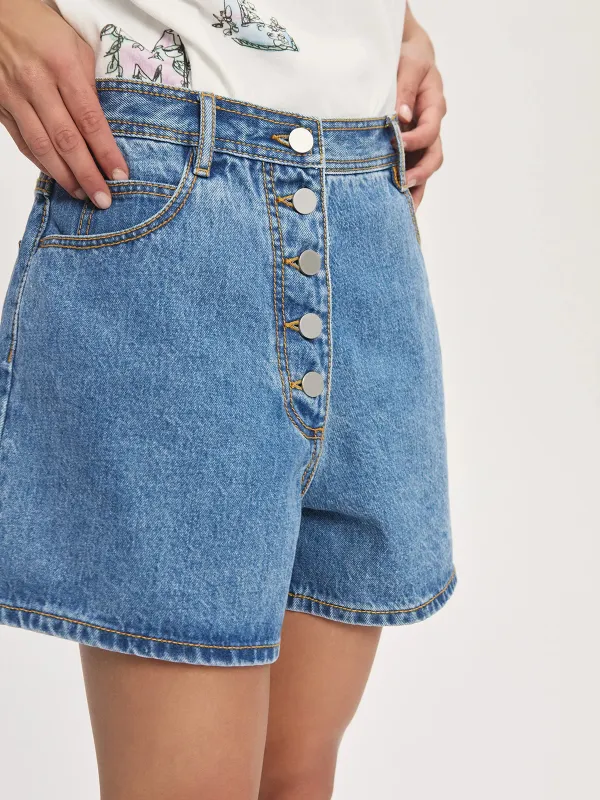 Casual Style Light Indigo Denim Short