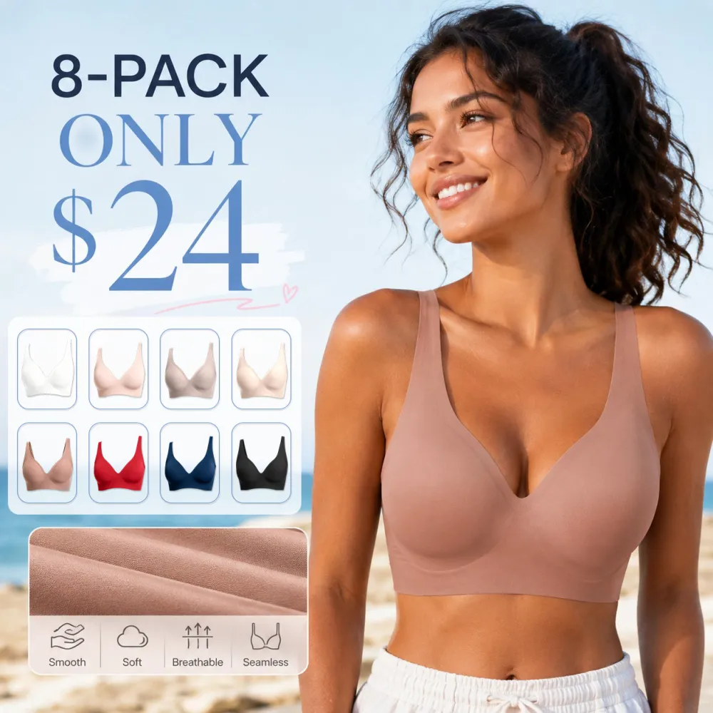 Women's Wireless Seamless Jelly Bra Deep V