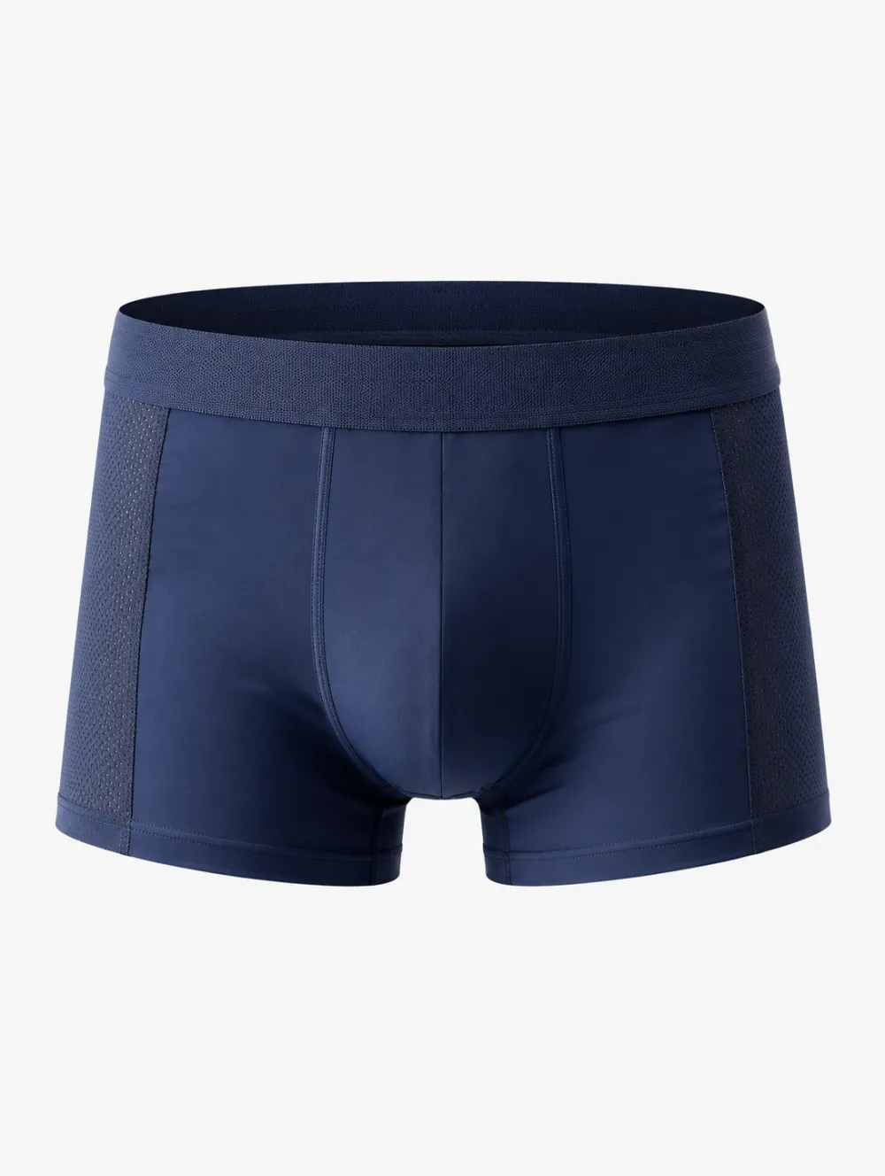 Men's Athletic Navy Blue Mesh Side Panel Boxer Briefs