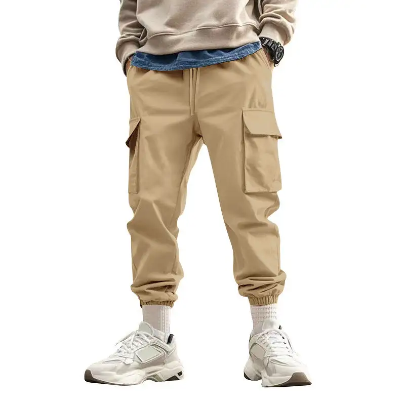 Men's Cargo Jogger Pants Waistband Pockets Leg Cargo Pants
