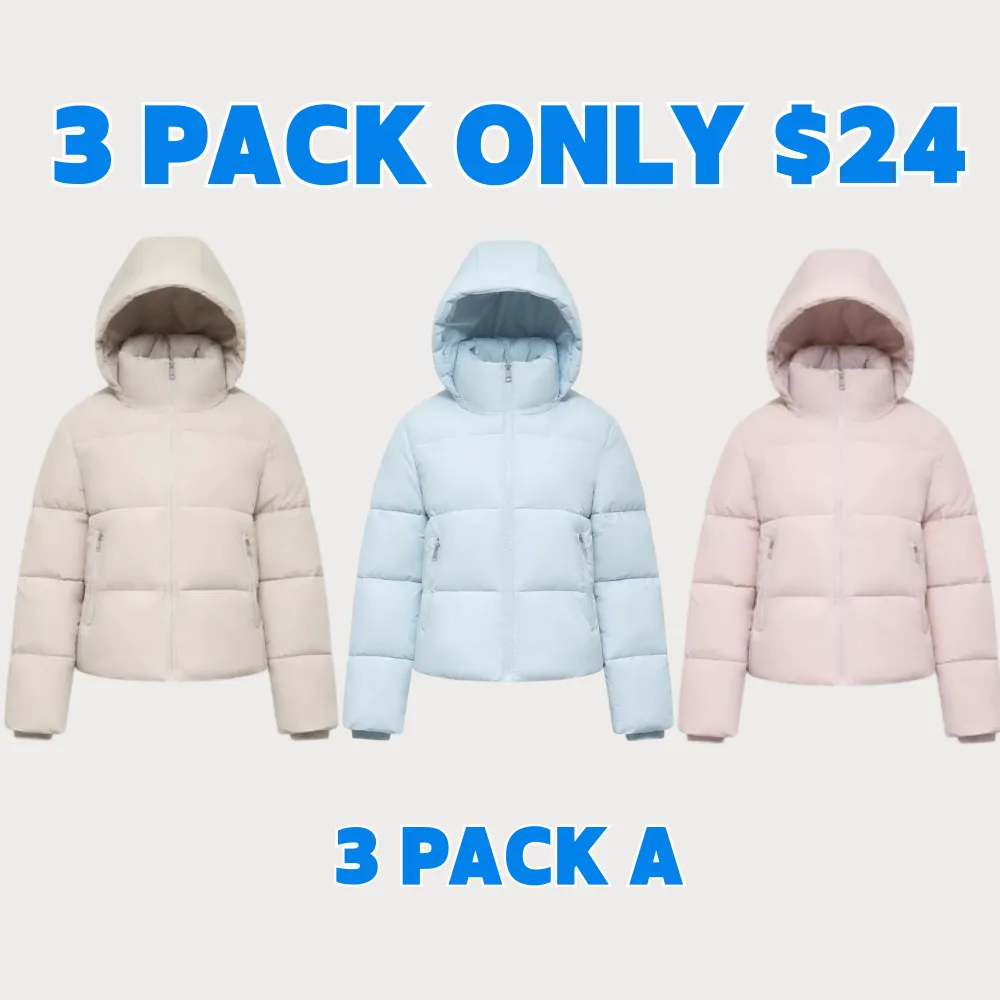 WarmCore Premium Short Puffer Jackets with Removable Hood & Optional Faux Fur Linging