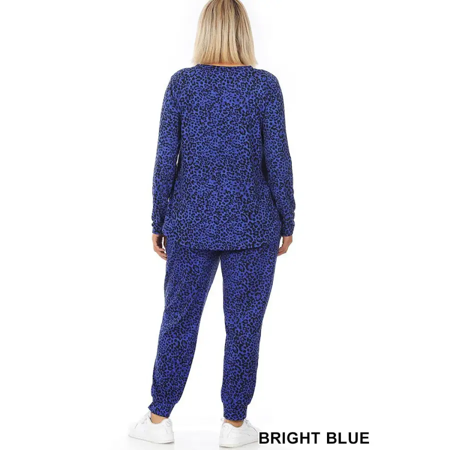 Buttery Soft Leopard Print Top and Jogger Set Bright