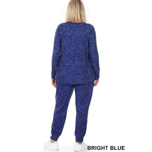 Buttery Soft Leopard Print Top and Jogger Set Bright