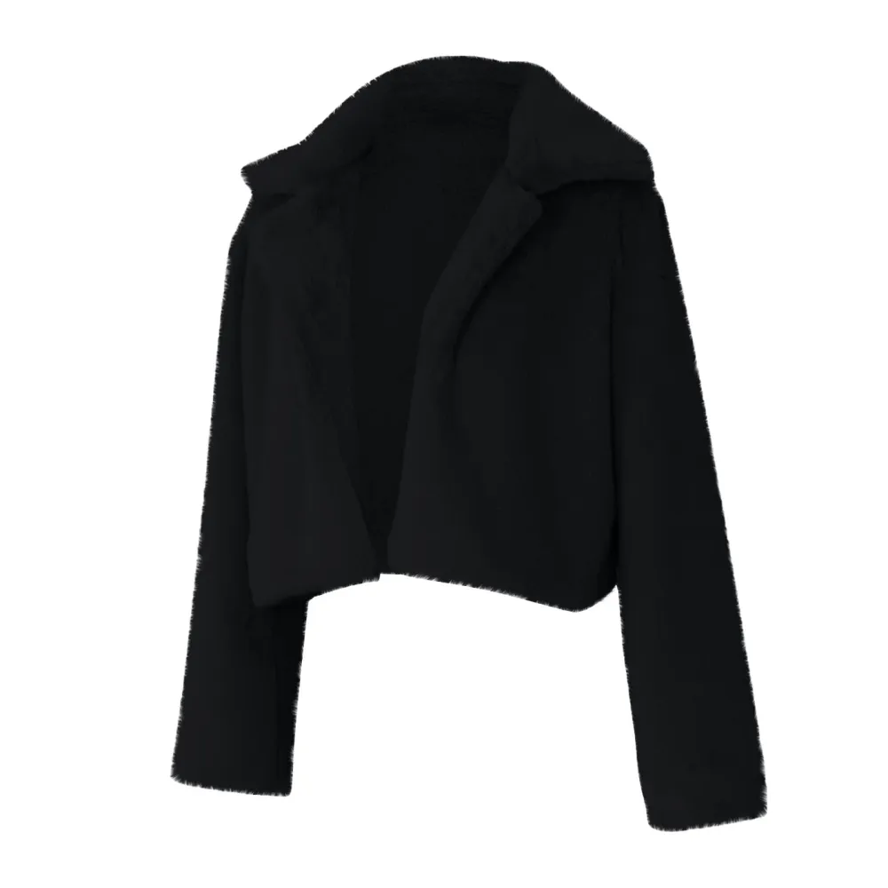 Z3-Black Faux Fur Coat Women with Hood Cropped Bubble Coats Fleece Short Warm Jackets Plus Size Winter Coats for Women
