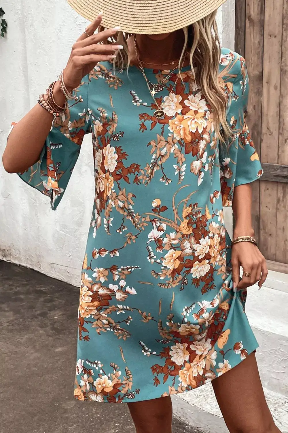 Balanced Detail Floral Printed Dress