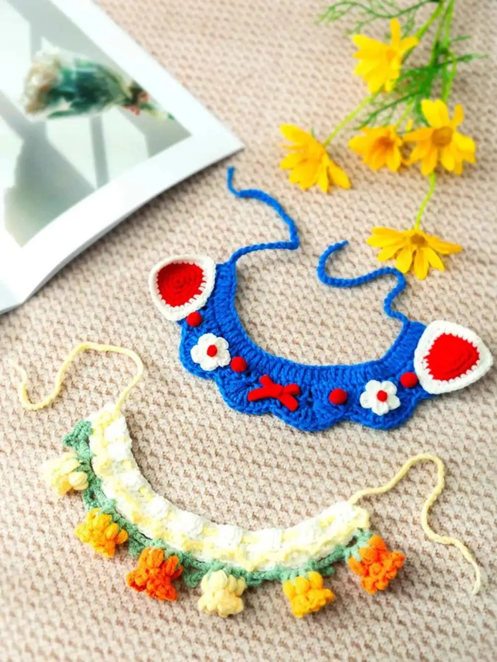 Handmade Crochet Floral Scarf
