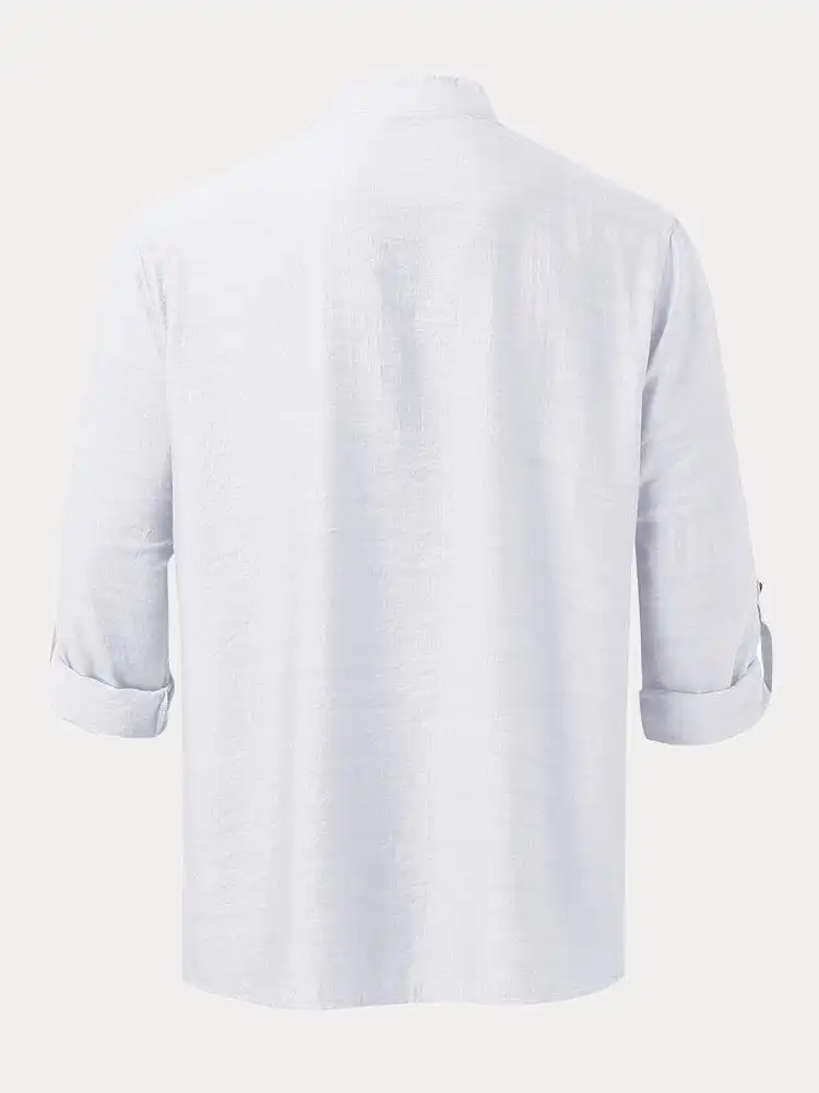 Linen Henry Long-Sleeved Beach Shirt