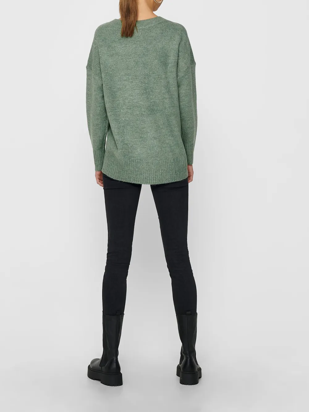 Crew Neck Plain Colored Cotton Sweaters