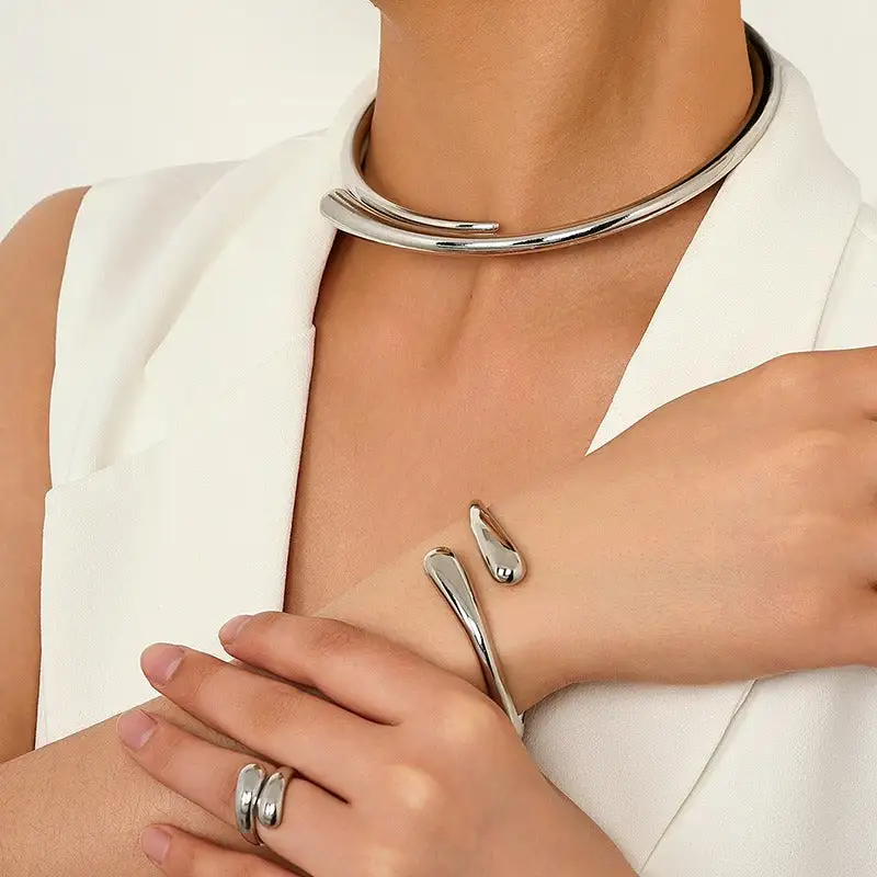 Geometric Metal Jewelry Set