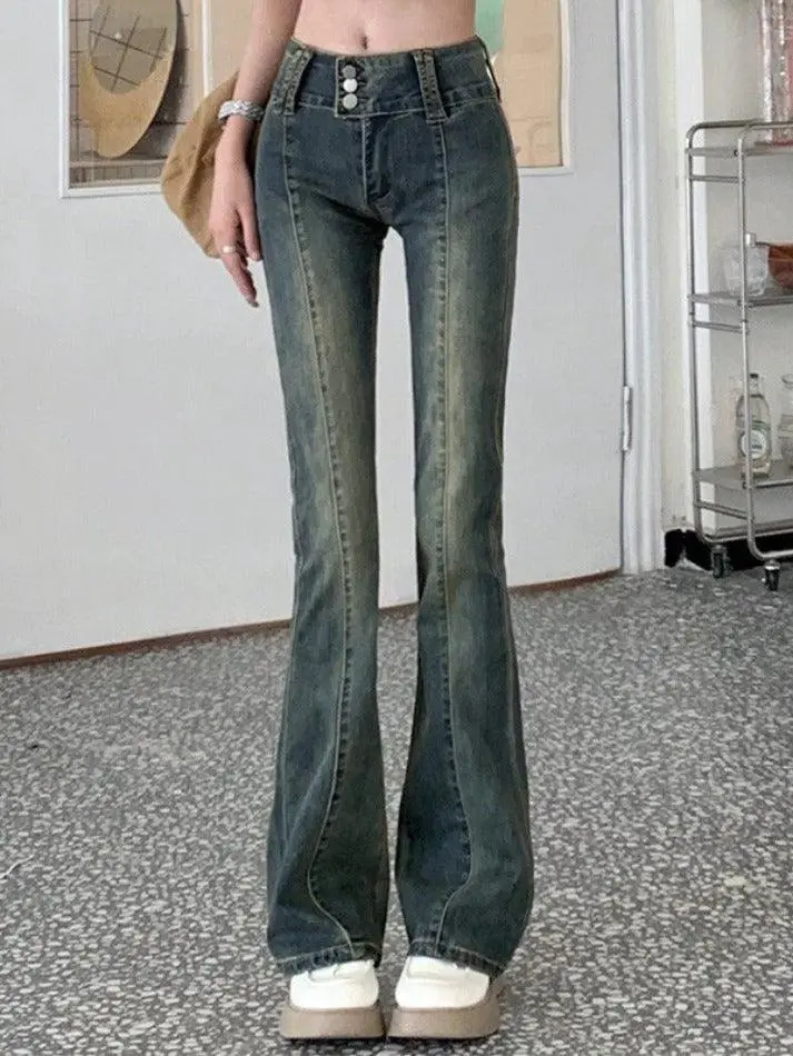 Vintage Wash Flare Jeans