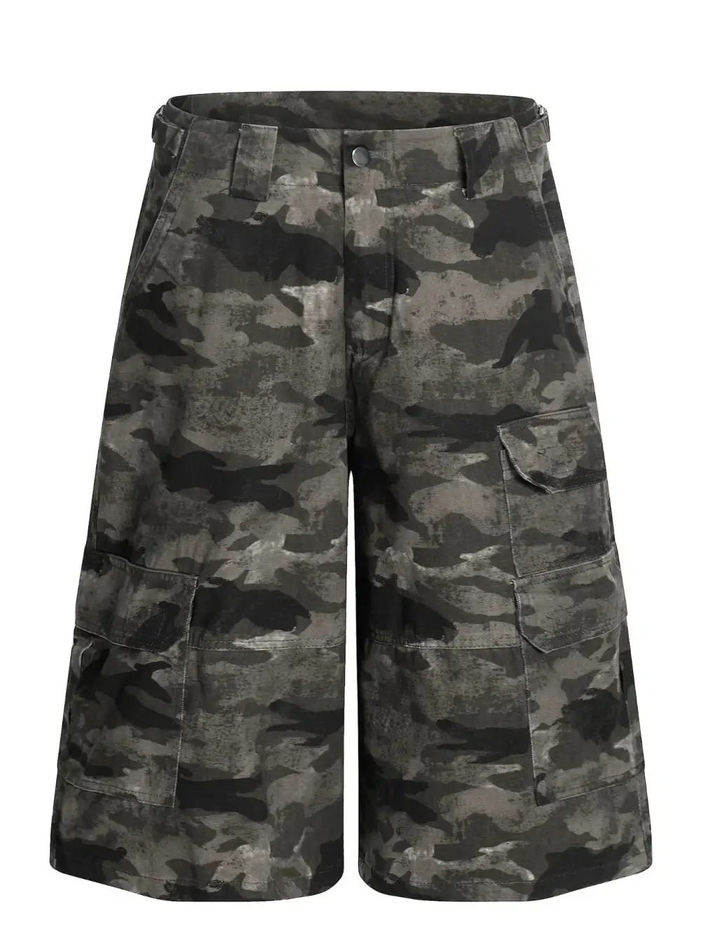 Minimal Utility Cotton Blend Casual Shorts