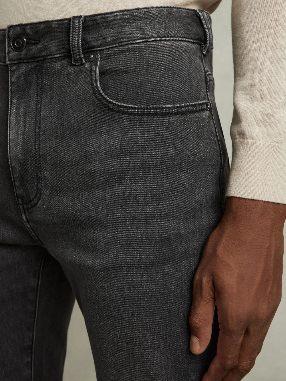 Solid Color Basic Slim Fit Men's Jeans