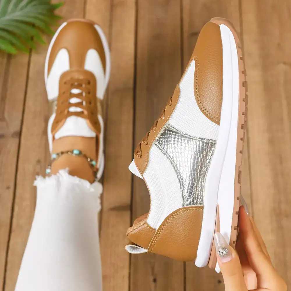 Versatile Round Toe Lace-Up Sneakers