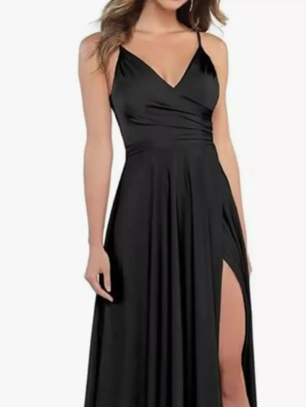 Ruched Slit Maxi Dress