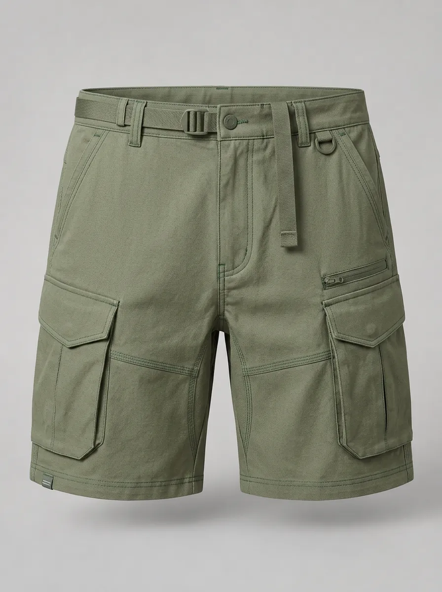 Men's Olive Green Utility Cargo Shorts