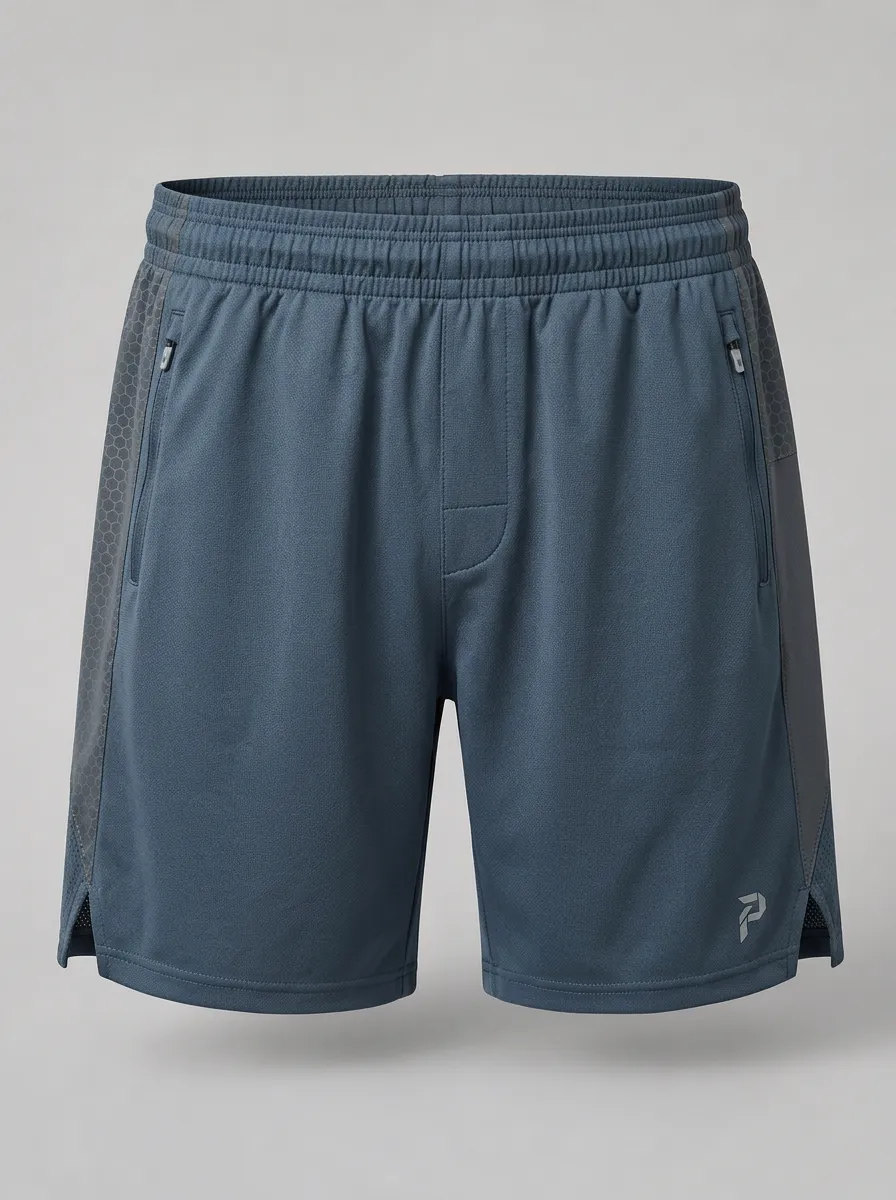 Men's Breathable Athletic Honeycomb Side Panel Printed Shorts