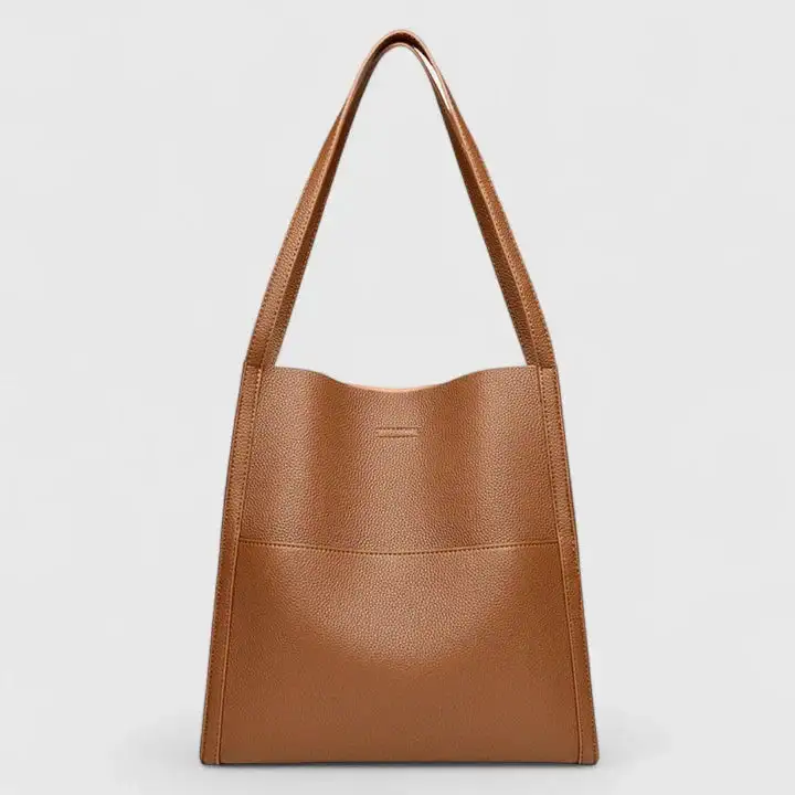 Foldover Soft Grain Shoulder Bag