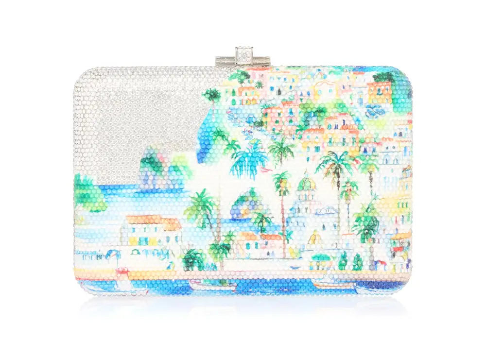 Intricate Slim Slide Crystal Minaudiere