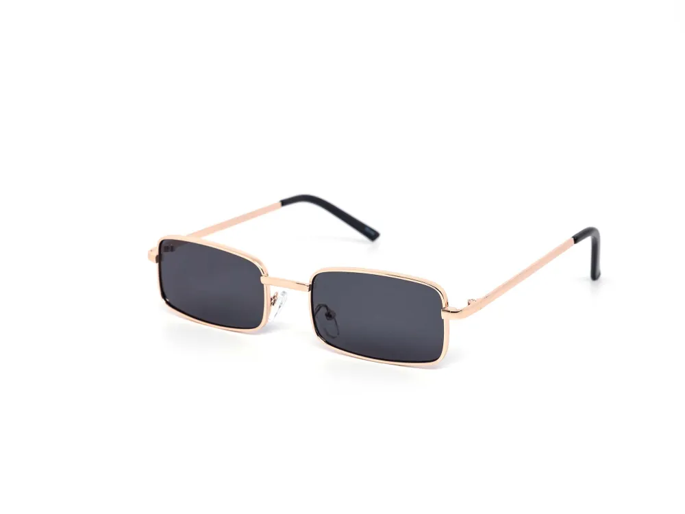 12-Pack Classic Metal Square Dark Lens Sunglasses