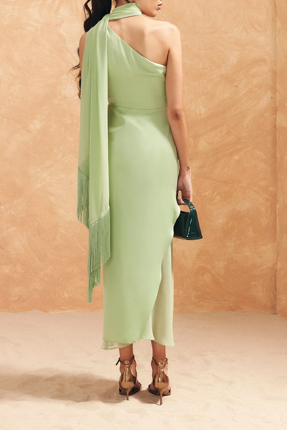 Satin Fashion Halterneck Dress