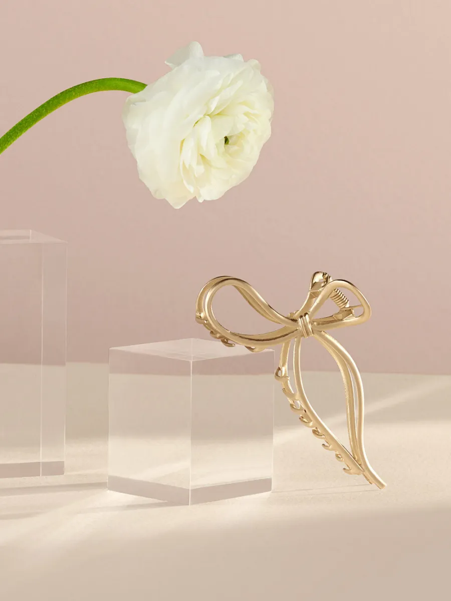 Gold Bow Hair Claw