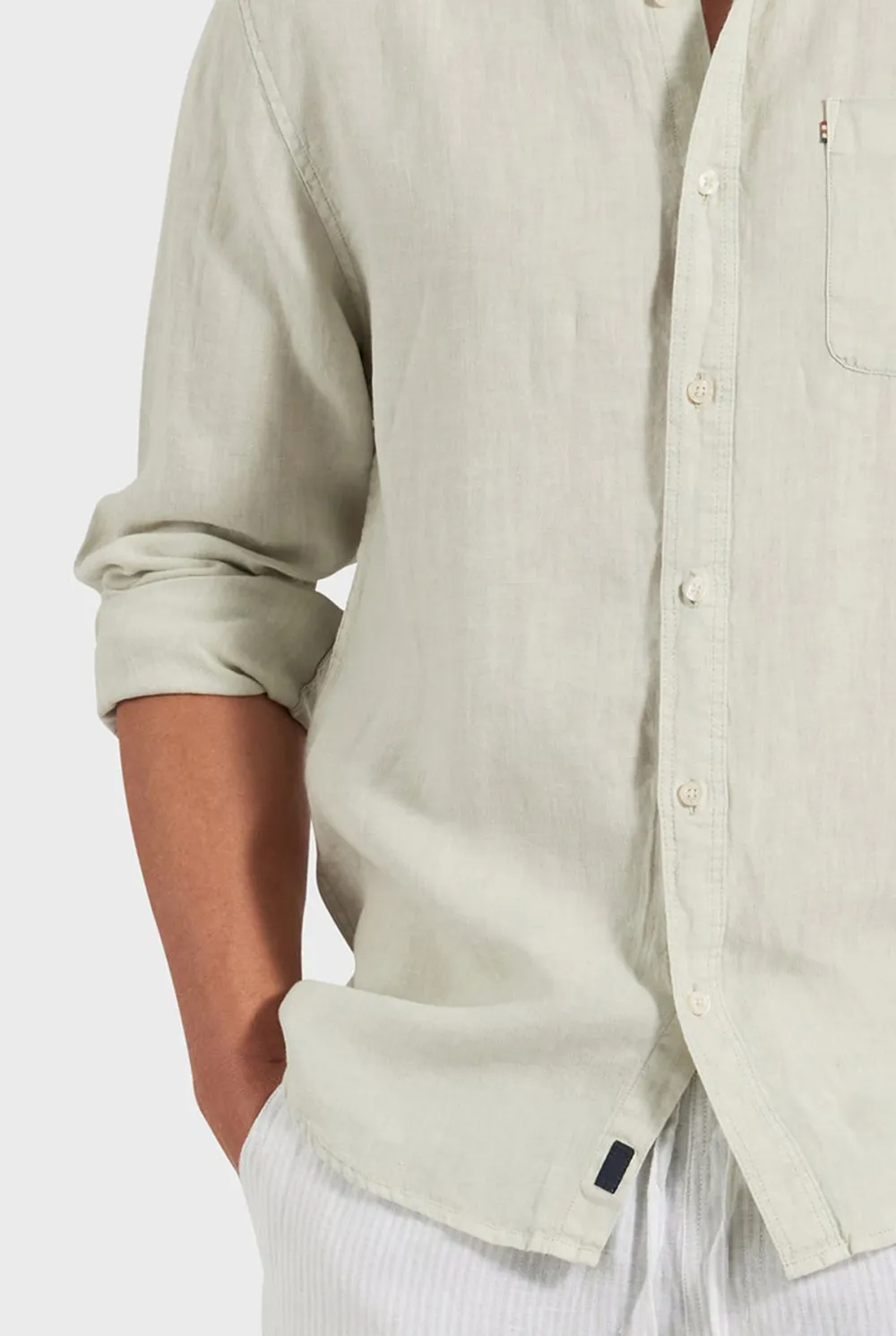Hampton Linen Shirt- Sage green