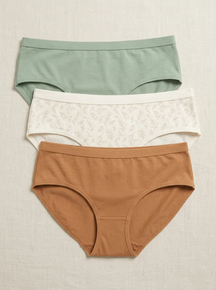 Essential Botanical Leaf-Pattern Panty Set