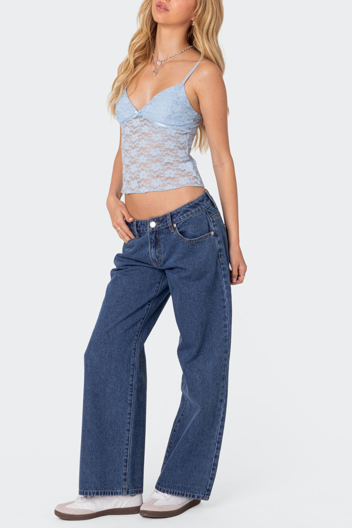 Bow Transparent Lace Tank Top